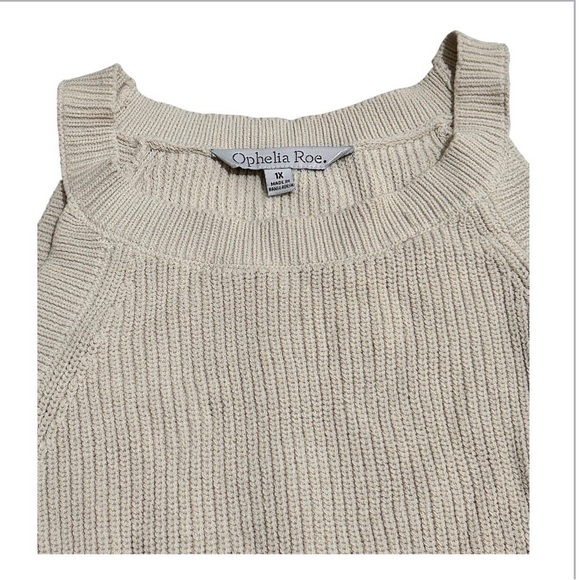 Woman’s Ophelia Roe Halter Tank Knit Shell Tan  Size 1X - Picture 3 of 3